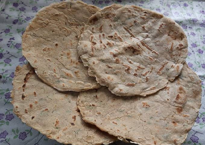 Simple Way to Prepare Perfect Jowar flour green garlic and Coriander leaves roti - Easy Dinner Recipes for Family