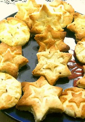 A picture of Jeera Biscuits with double star.
