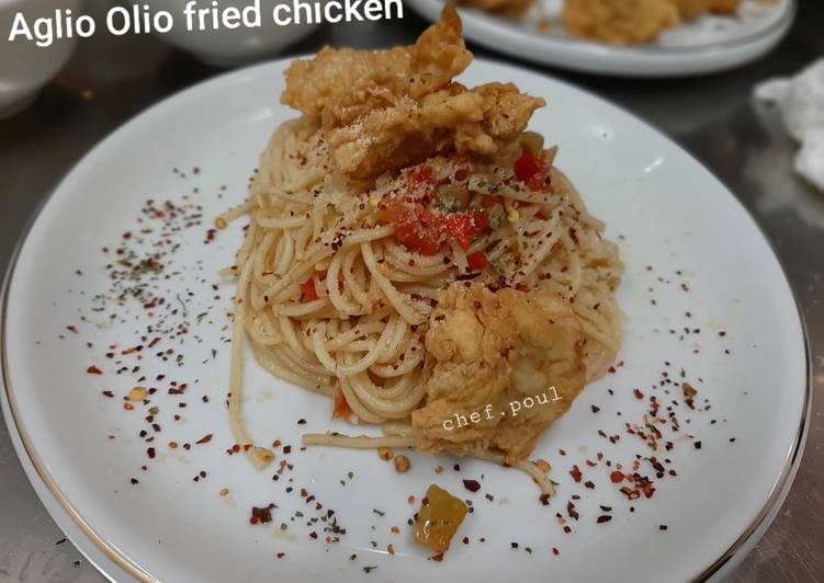 Spaghetti Aglio Olio Fried Chicken