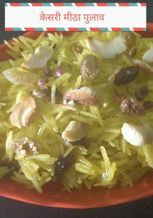 A picture of Kesari Sweet Pulao.