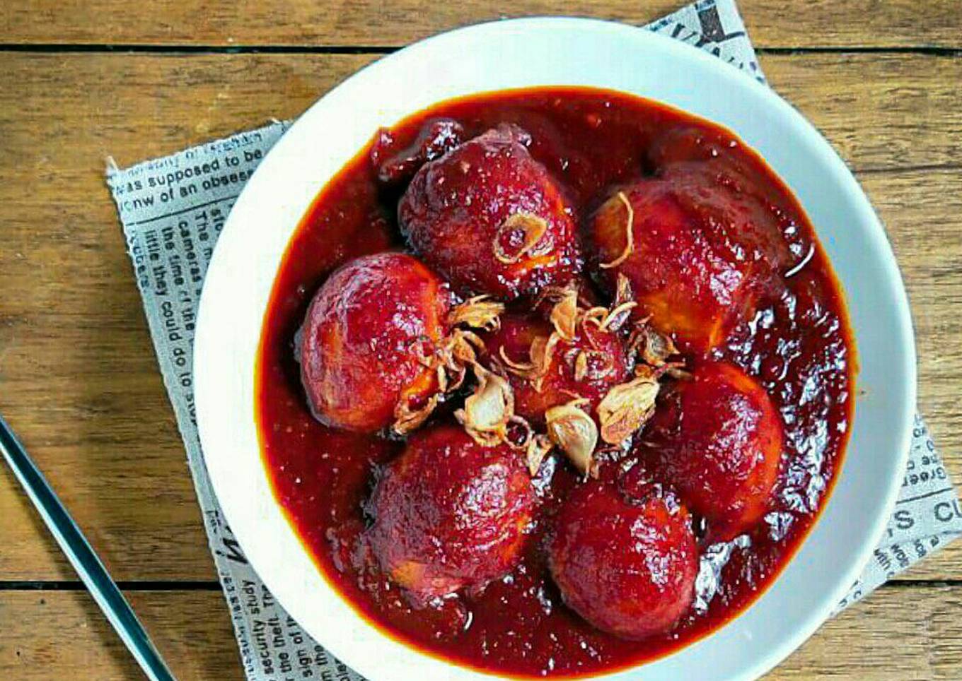 Hintalu Masak Habang (telur masak merah)