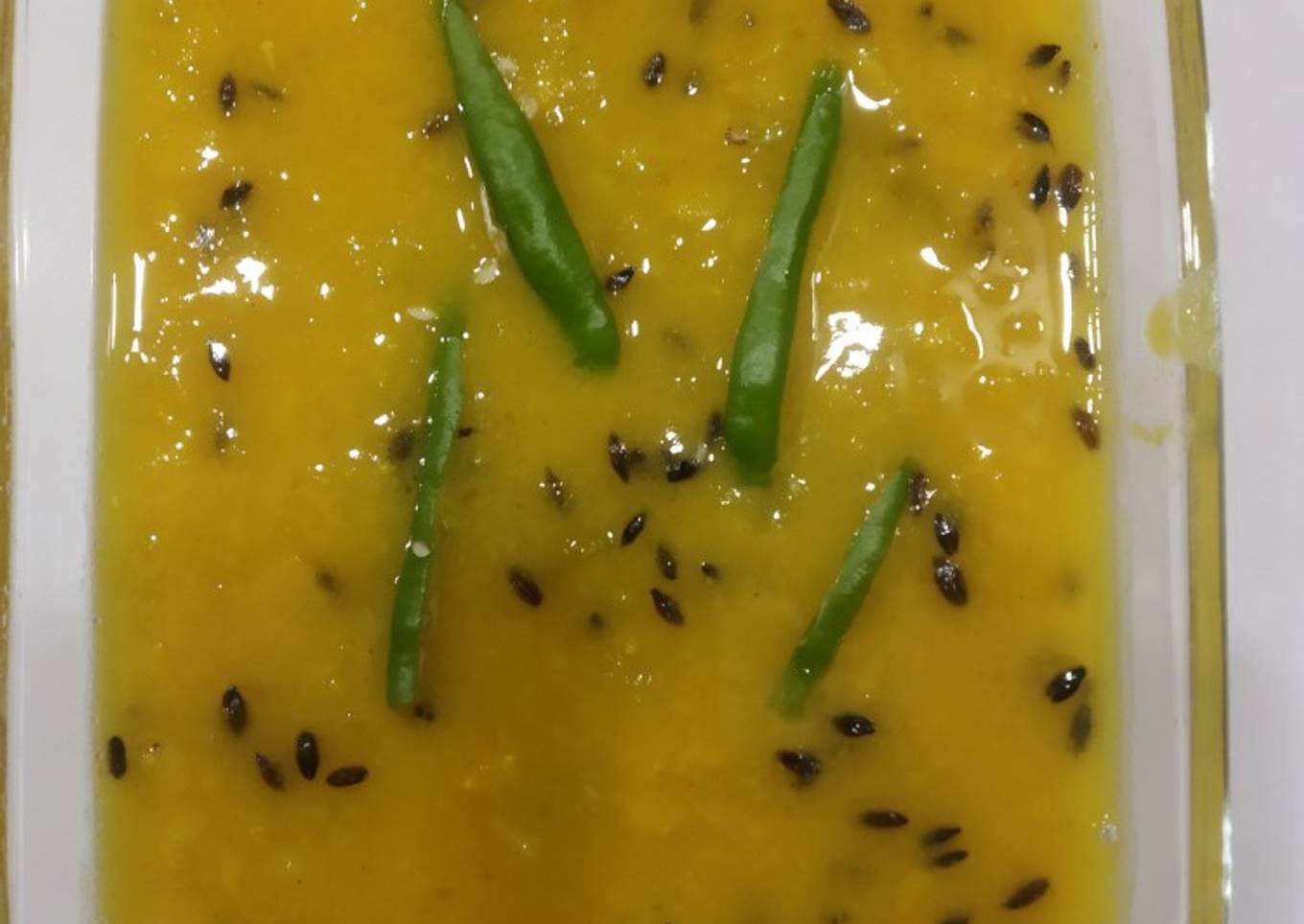 Arahar jeera dal with raw mango