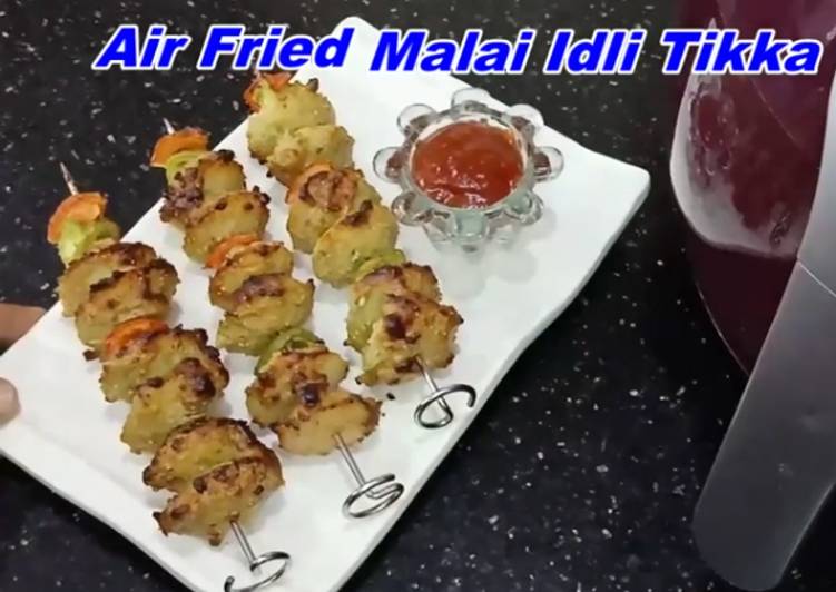 Air Fried idli malai tikka