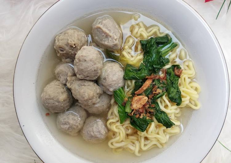 Resep Baru Bakso sapi kenyal kuah ringan tanpa pengenyal (resep rahasia) Enak Sederhana