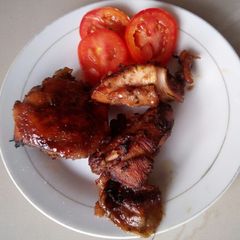 A picture of Oven baked and grilled chicken #AuthorMarathon #Meatrecipe.