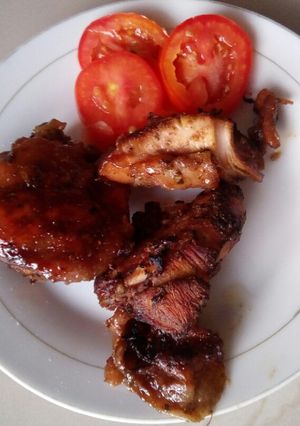 A picture of Oven baked and grilled chicken #AuthorMarathon #Meatrecipe.