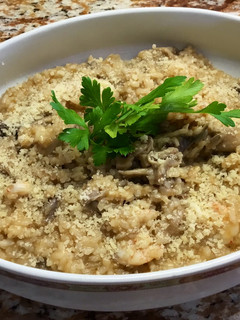 Una foto de Risotto de setas y gambas