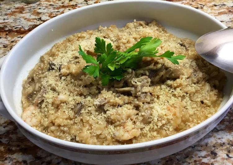 Risotto de setas y gambas
