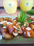 Mató con manzana caramelizada al vermut