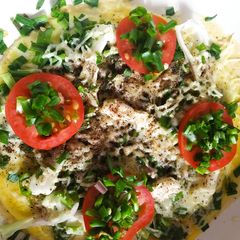 Spring onion cheesy omlette A picture of Spring onion cheesy omlette.