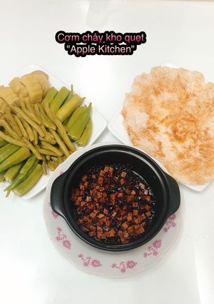 Hình của món Cơm cháy kho quẹt chay.
