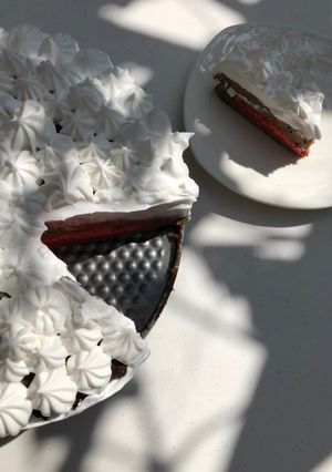 Una foto de Red velvet cake