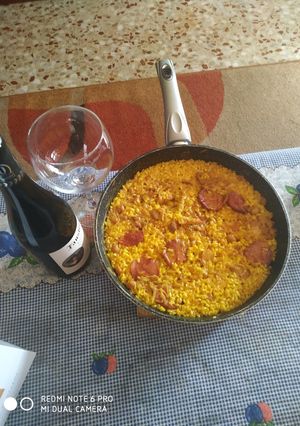 A picture of Rice with Tripe and Chorizo.