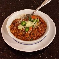 A picture of Beef and Sausage Chili.