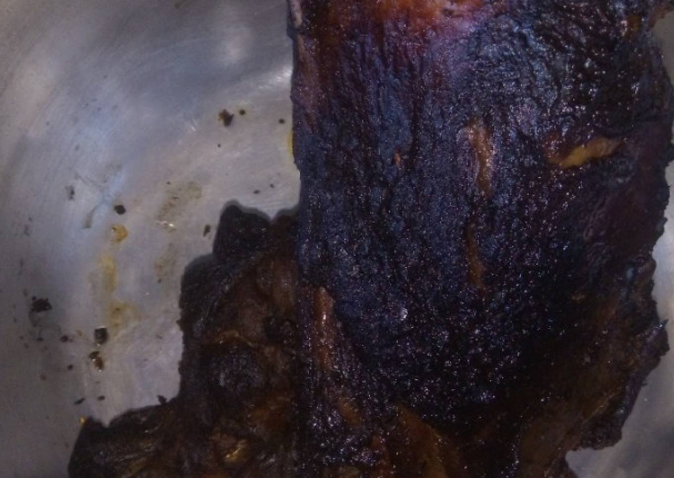 Pan roasted ribs with soy sauce and orange juice
