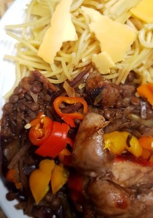 A picture of Coleslaw Mix with Lentils stew.