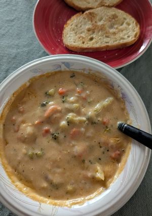 Una foto de Sopa de Brócolis con queso cheddar