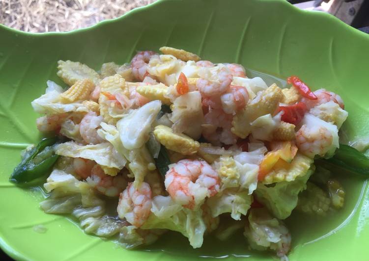 Cara Gampang Menyiapkan Udang sayur kol Anti Gagal