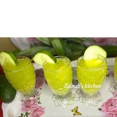 Cucumber 🥒 and pineapple 🍍 drink A picture of Cucumber 🥒 and pineapple 🍍 drink.