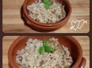 Una foto de Arroz integral con champiñones 🍚😍