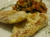 Pechuga de pollo fileteada con verduras