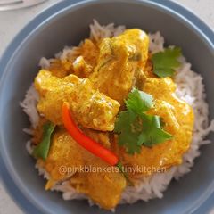 A picture of Creamy Chicken in toasted Coconut Sauce.