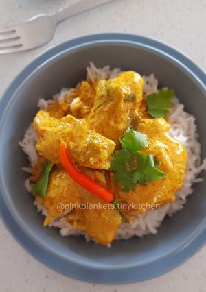 A picture of Creamy Chicken in toasted Coconut Sauce.