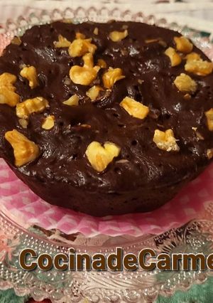 Una foto de Brownie saludable con nueces