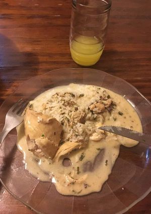 Una foto de Pollo a la crema