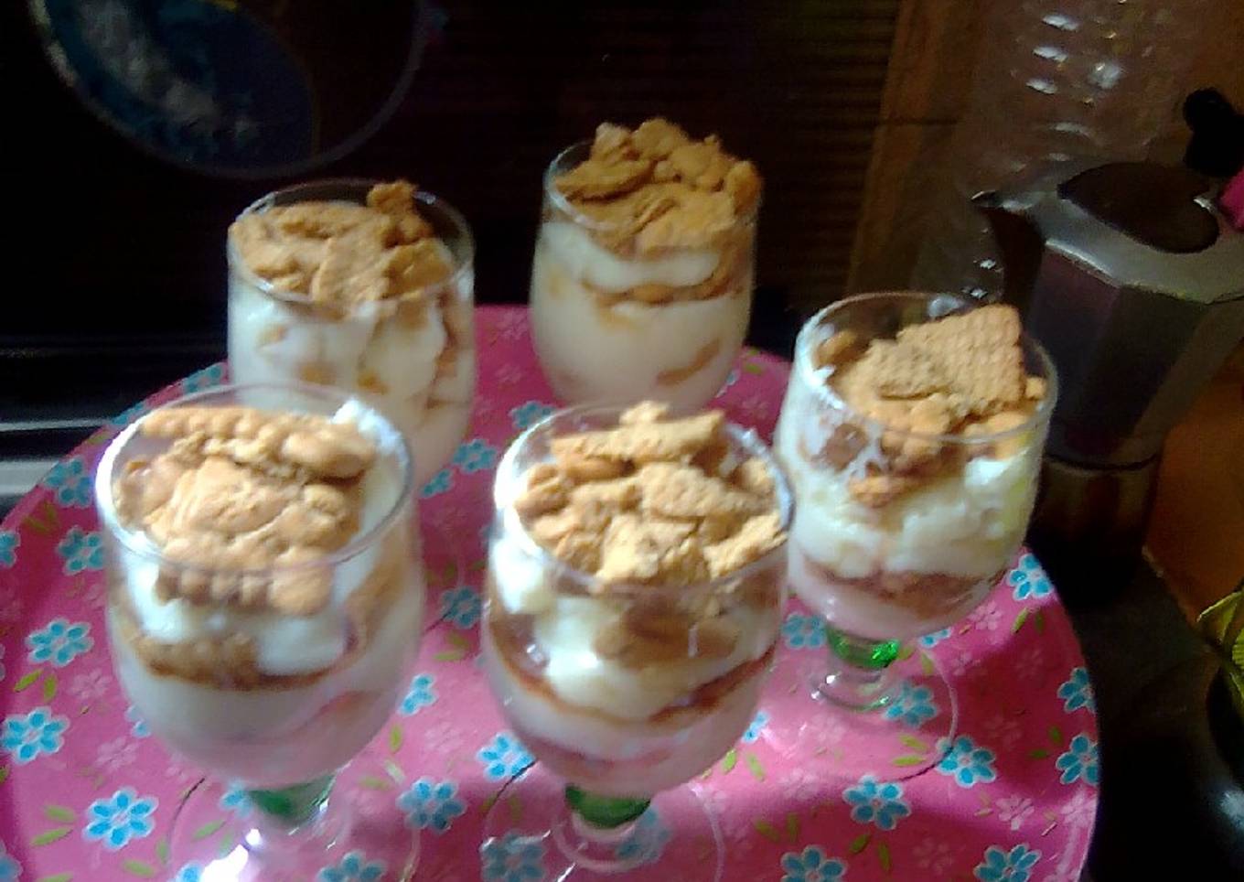 Crème pâtissière aux biscuits