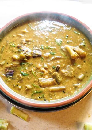 A picture of Beans Broccoli poricha koottu with mung.