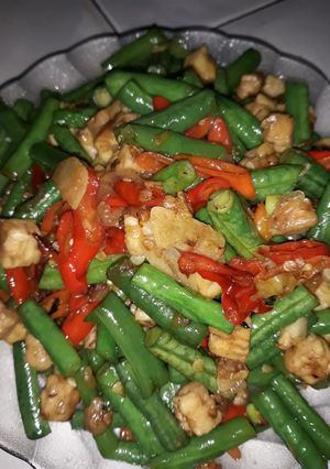 Foto resep Tumis kacang panjang dan tempe