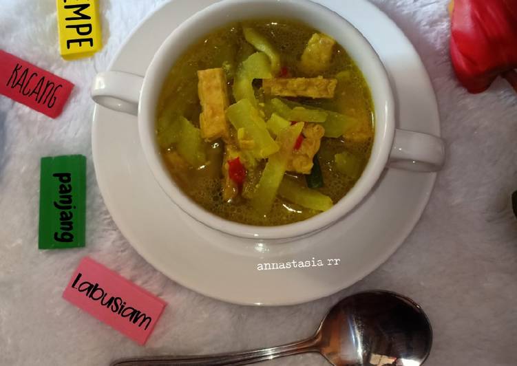 Bagaimana Menyiapkan Sayur Lodeh tempe kacang panjang labusiam, Lezat