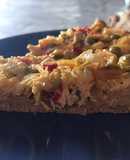 Tarta de arvejas y pollo desmechado
