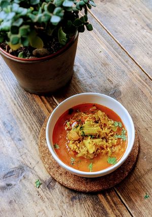 A picture of Shirali / Rigde Gourd Curry.