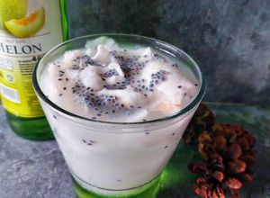 Foto resep Es Kelapa Syrup Melon