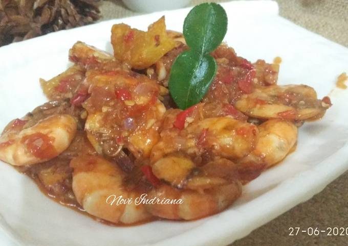 15. Udang Balado Simple. No ribet