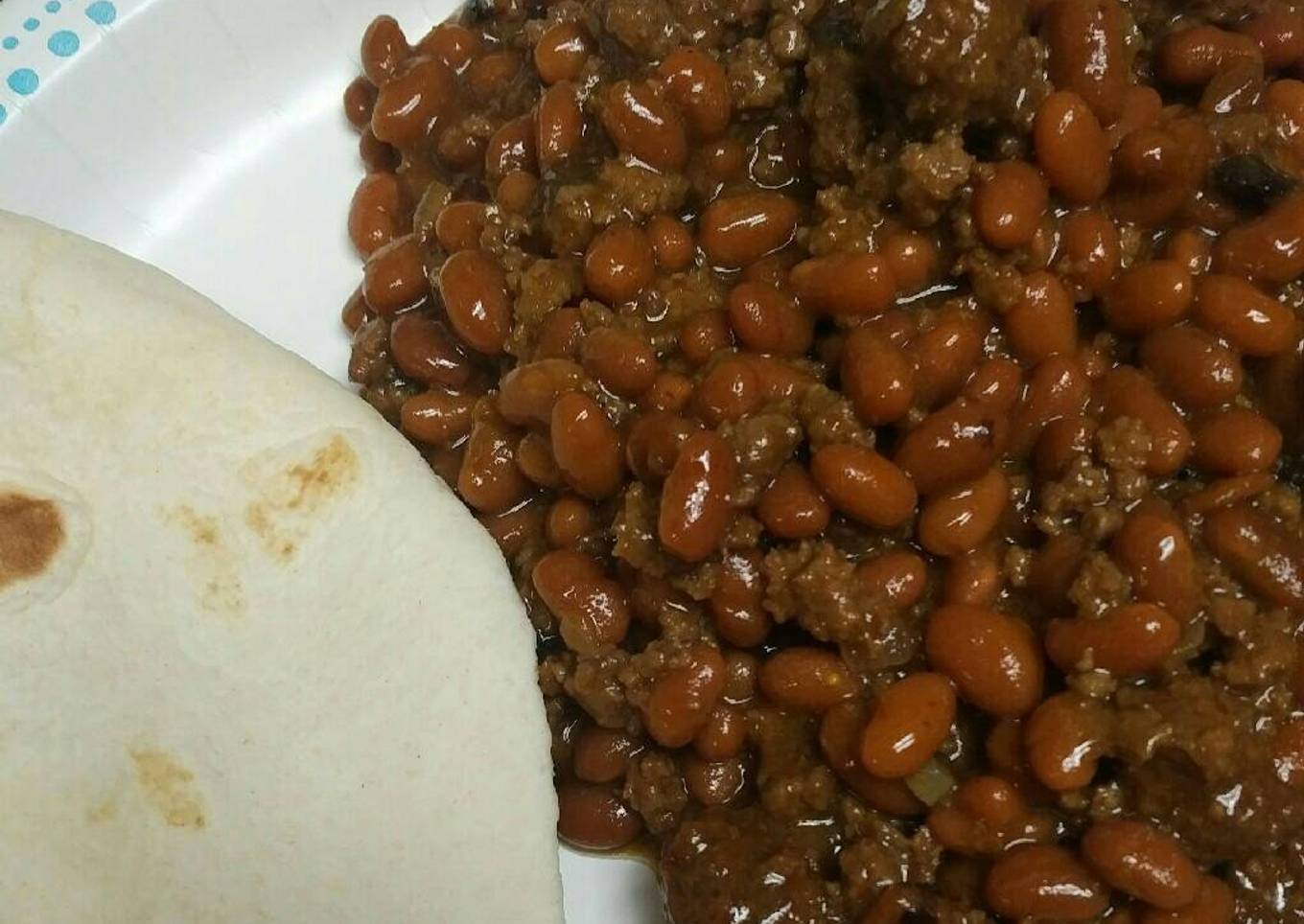 Beans and Burger with Meatballs