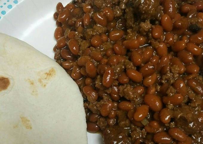 Beans and Burger with Meatballs