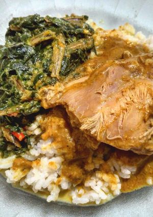 Foto resep Rendang Ayam + Gulai Teri Daun Singkong