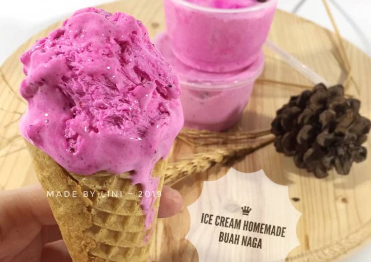 Ice cream homemade buah naga - es krim buah naga merah - bikin ice cream sendiri yukk