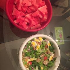 A picture of Salad with water melon.