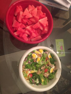 A picture of Salad with water melon.