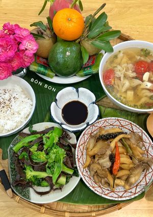 Hình của món Mâm Cơm Chay Đơn Giản Rằm Tháng 7 - Lễ Vu Lan.