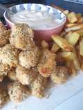 Chicken Nuggets & Chips with Bacon & Miso Mayo