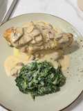 Herb-Roasted Chicken with Creamy Mushroom Sauce