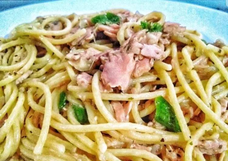Resep Spaghetti Tuna Cabe Ijo Anti Gagal