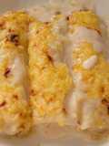 Canelones de berenjenas y pimientos confitados