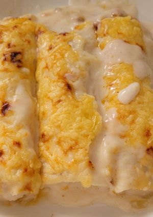 Una foto de Canelones de berenjenas y pimientos confitados