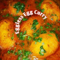 A picture of Eggless Egg Curry.